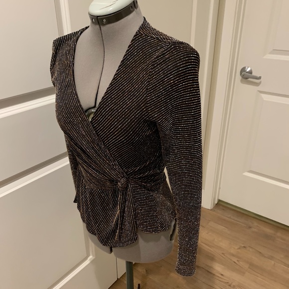 Row A (Nordstrom) metallic stripe long sleeve top - Picture 4 of 4